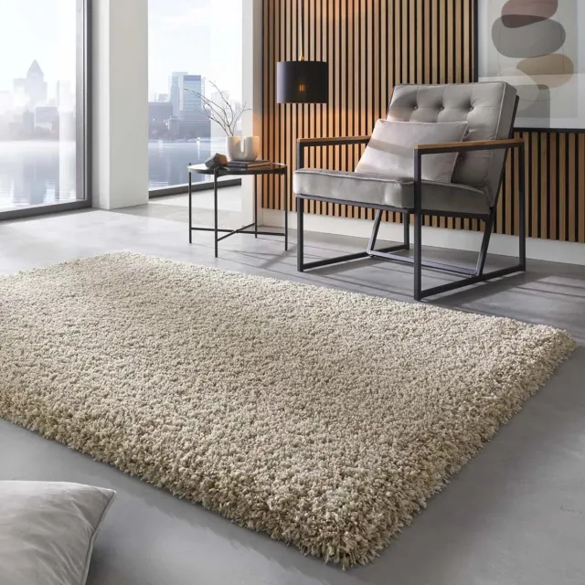 Shaggy Prime Rond hoogpolig vloerkleed - Shaggy Prime wit/beige 160