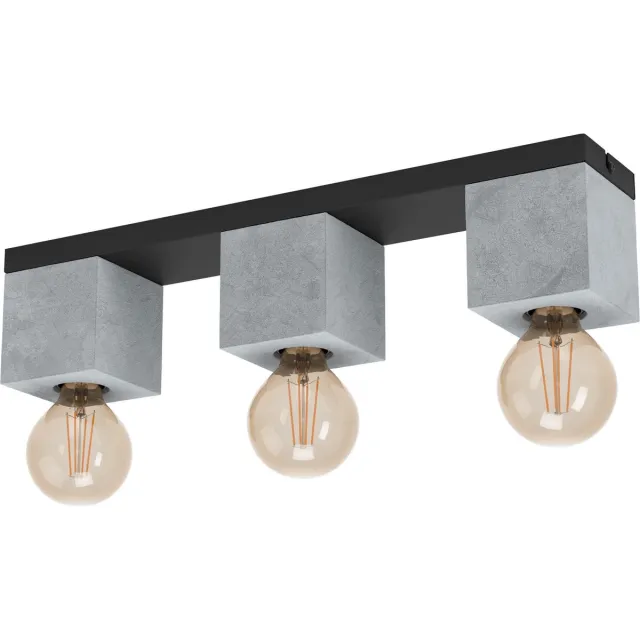 EGLO Prestwick 3 Plafondlamp - E27 - 49 cm - Zwart/Grijs