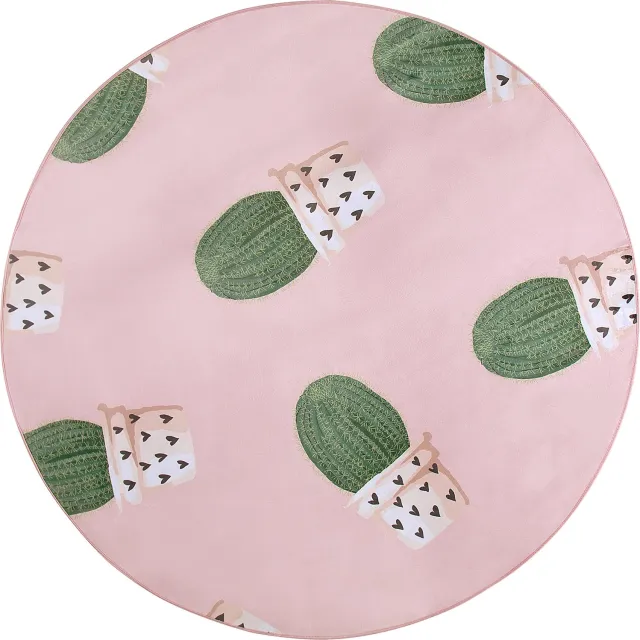 Beliani ELDIVAN - Laagpolig vloerkleed - Roze - 120 cm - Polyester