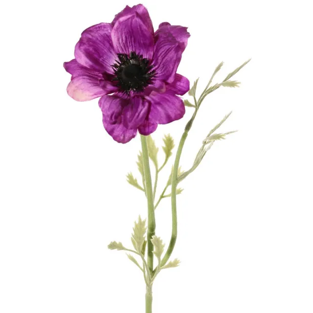 Driesprong Collection Anemoon nora 1 bloem h53 cm paars kunstbloem zijde nepbloem Driespr...