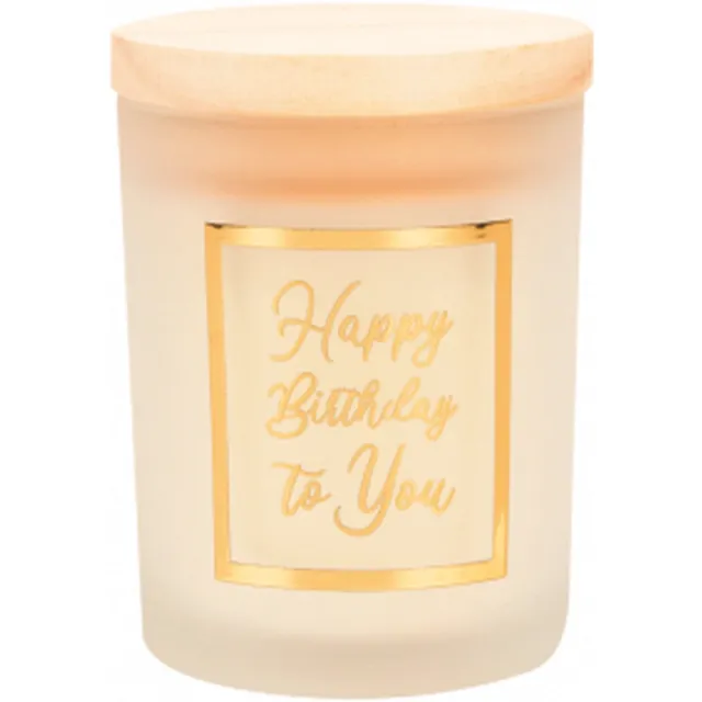 Snoepkado.com Geurkaars - White/gold - Happy Birthday to you - In cadeauverpakking wit goudkleurig