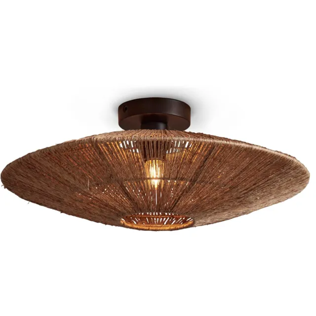 Good&Mojo Plafonniere Iguazu jute/plat L dia.55xh.14cm. naturel