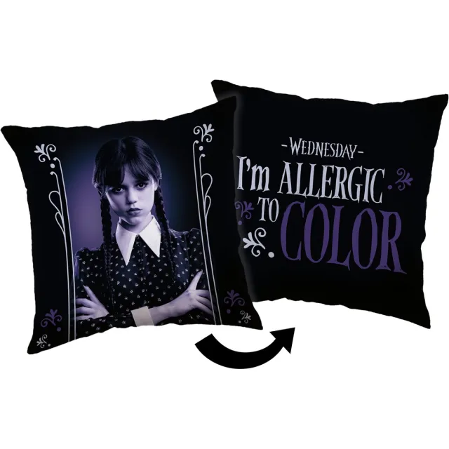 Wednesday sierkussen 45x45 Polyester Gevuld Kussen KNuffel paars