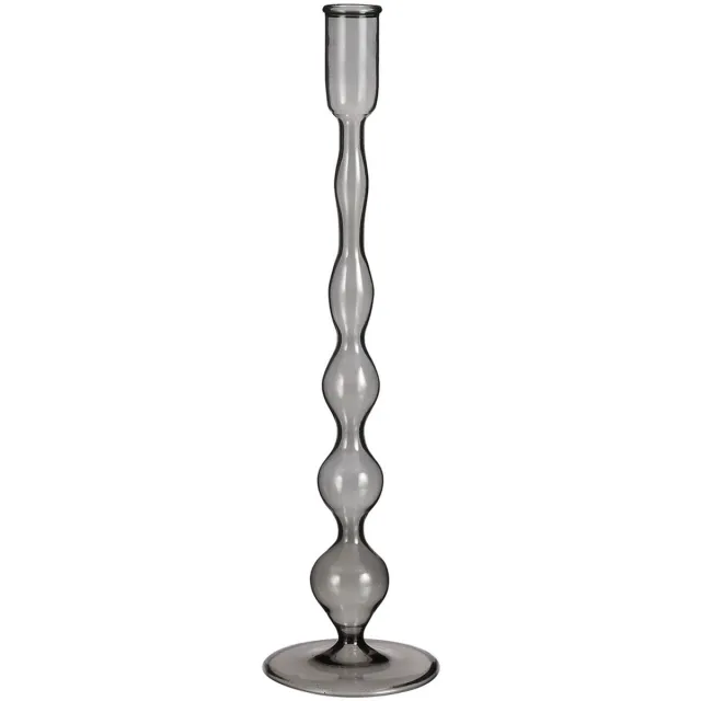 Mica Decorations Trent Kandelaar - H33 x Ø9 cm - Glas - Donkergrijs