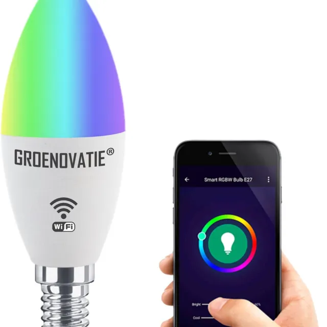 Groenovatie Wifi Smart LED Lamp - E14 Fitting - 5W - TUYA - RGBW