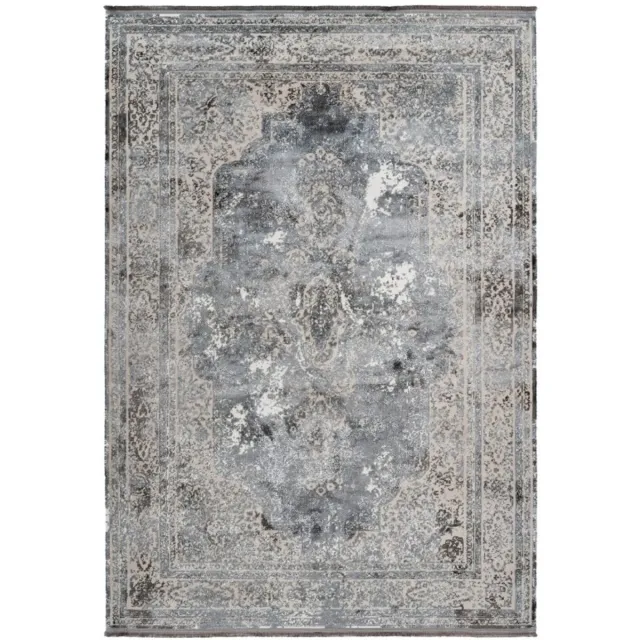 Muratap Luxury Picasso Elysee Laagpolig Velvet Vloerkleed Zilver- 240x330 CM Grijs