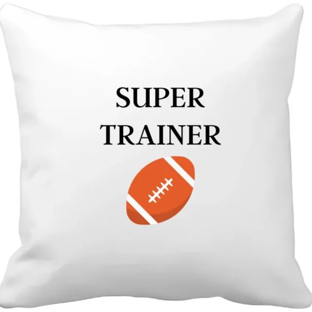 Akyol super trainer Kussen hoes - Sport - coach - rugby bal - trainer - geschenk - verjaardag - love gift - 40 bij 40 cm multicolor