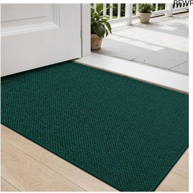 RFWR Absorberende Voetmat 44 x 75 cm - Vuilvanger voor Binnen Entrée en Gang, Duurzaam en Onderhoudsvriendelijk Groen