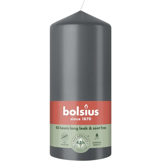 Bolsius Stompkaars 130/68 Stormy Grey (1 stuk) Grijs