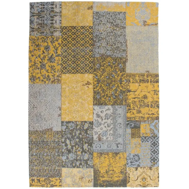 Dutch XXL Retro Vloerkleed | Tapijt | Symphony | Patchwork | Goud | 80x150 cm