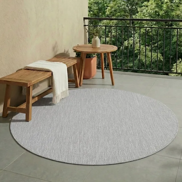 NATURL. Rond buitenkleed - Costa Grijs | Zomerse budgettopper! - Ø 100cm