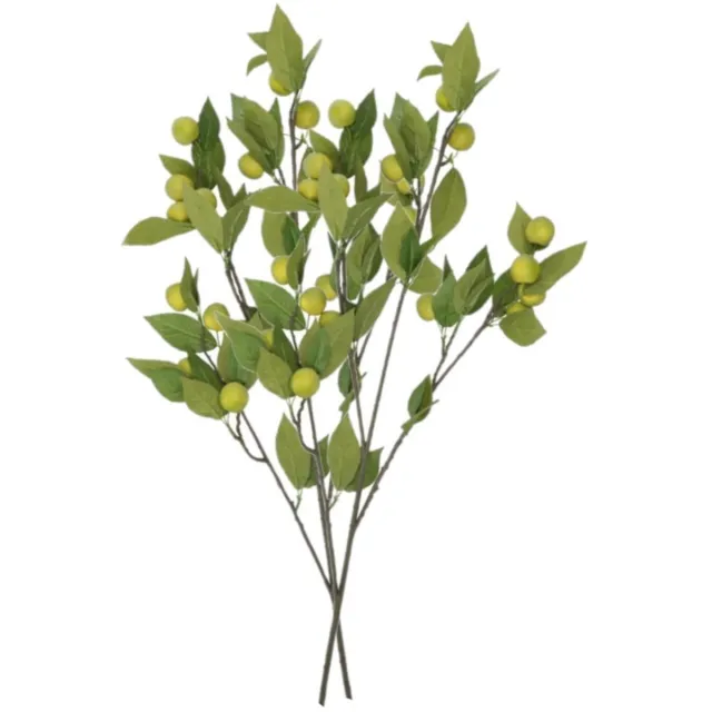 DK design Kunstbloem fruit tak met appels - 2x - 90 cm - groen - Kunst zijdebloemen
