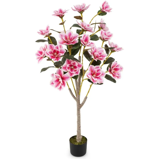 Suredeal Kunstplant - Kunstboom - Bloemen Pot Cameliaplant - Meervertakte Stammen - Realistisch Mos Kunstbloem - 15x13 cm - Groen