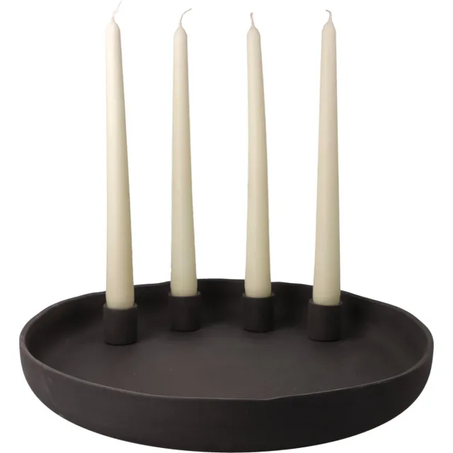Goebel Accessoires | Kandelaar Leisteen Smoke | Porselein - 30cm - 4 kaarsen