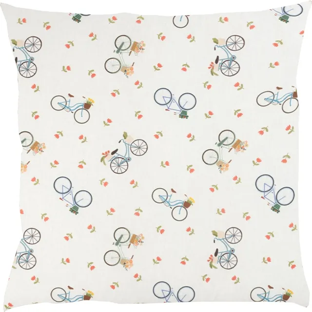 BINK Bedding Sierkussen Fien 50 x 50 cm - inclusief vulling ecru, bruin, blauw, peach, groen