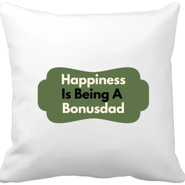 Akyol happiness is being a bonusdad Kussen hoes - Papa - de liefste bonusvader - vader cadeautjes - vaderdag - verjaardag - geschenk - kado - 40 bij 40 cm Multicolor