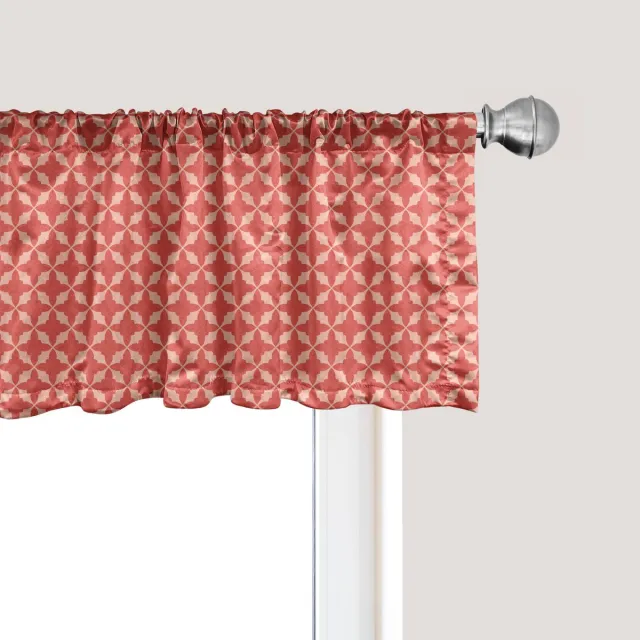 ABAKUHAUS Vintage Raamvalletje, Gordijnvalletje voor Keuken en Slaapkamer met Tunnelzoom, 137 cm x 45 cm, Donker Zalmroze Donkere zalmroze