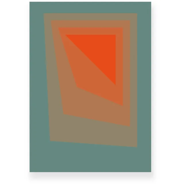 Yisual Poster 20x30 cm - Abstracte Kleurovergang - Verschuivende Rechthoeken - Oranje - Groen - Vintage - Op-Art - Muurdecoratie - Wanddecoratie