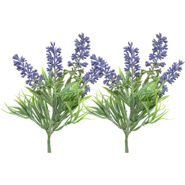 Everlands kunstbloemen tak lavendel - 2x - paars - D7 x H26 cm