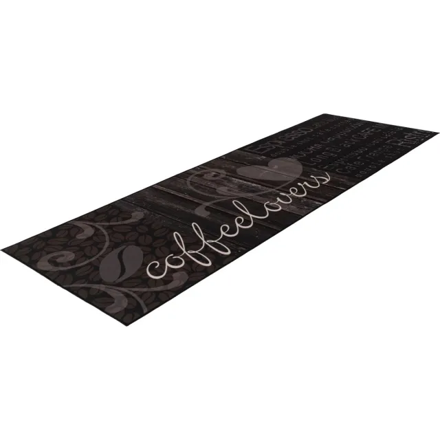 Lalee Luna keuken loper met antislip rug keuken tapijt wasmachine wasbaar 60x180 cm grijs zwart COFFEE zwart rood