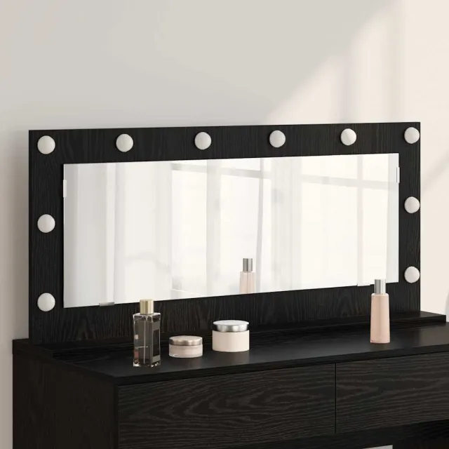 vidaXL Schmink Spiegel Zwart Eiken 100 x 45 x 18 cm Rechthoekig