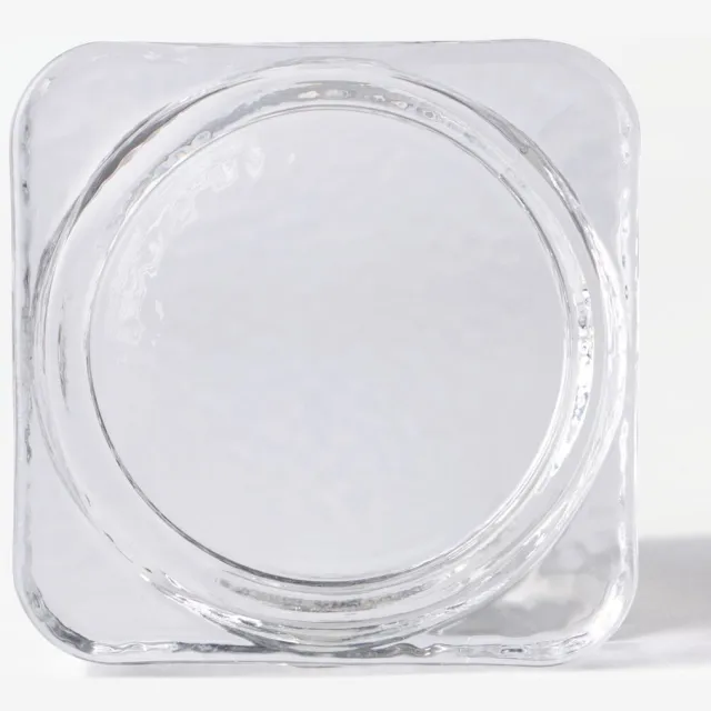 HEMA Kaarsplateau ⌀9x3cm Kub glas gehamerd transparant (transparant)