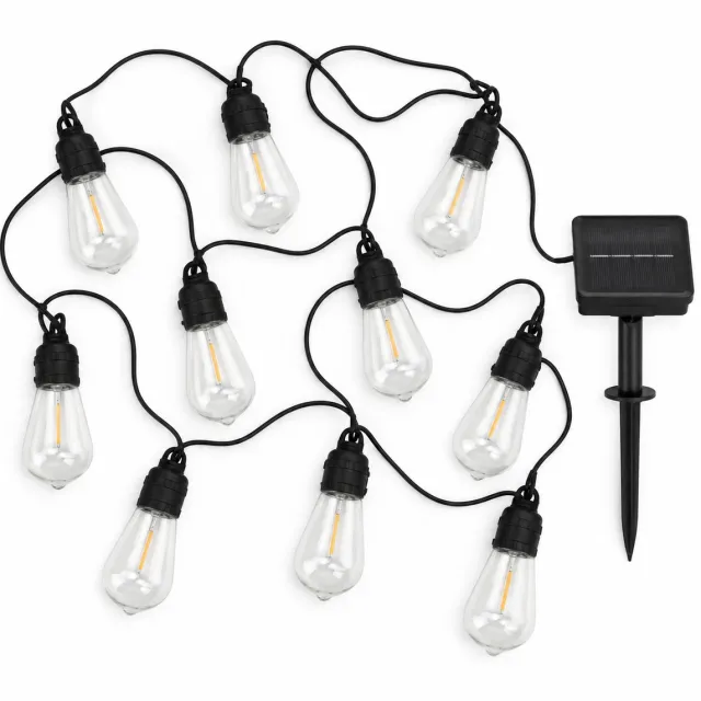 Vintag Solar Lichtsnoer met 10 Lampen - 7,31 m - Warm Wit - IP44