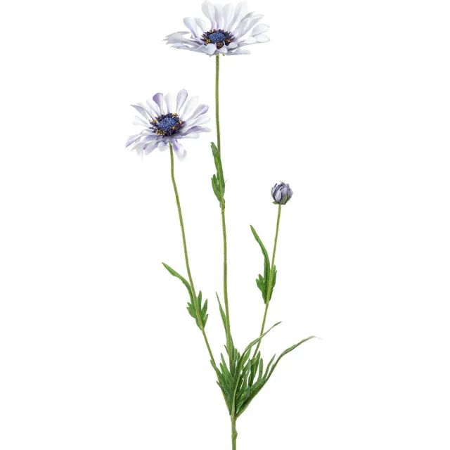 Flourify , Margriet - 5 stuks - kunstbloem - kunstplant - lichtblauw/groen - 66 cm