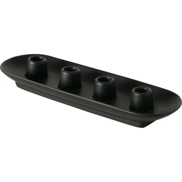 Boltze Home Kandelaar ovaal voor 4 kaarsen 34x10x6cm zwart