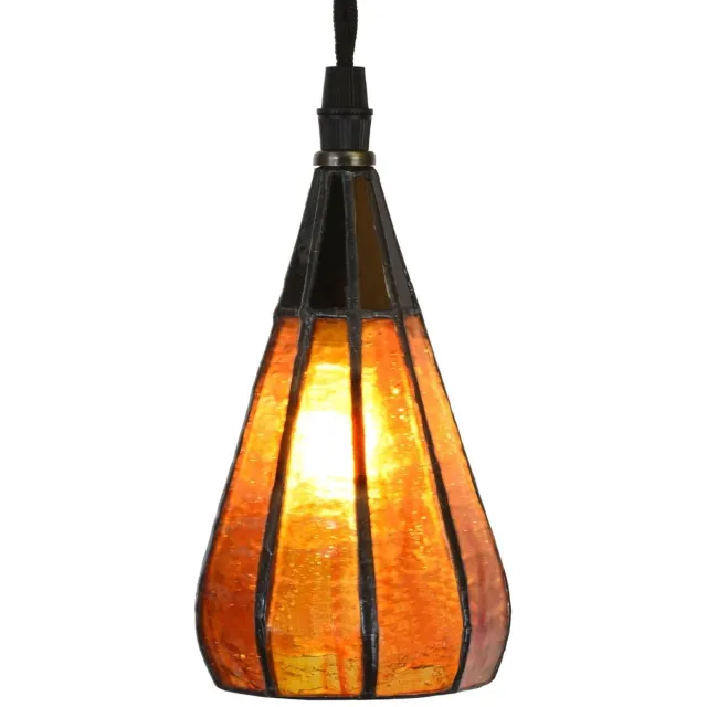 Coloured by Art Creatieve Tiffany lamp aan linnen snoer Drop - Art Deco Trade Oker