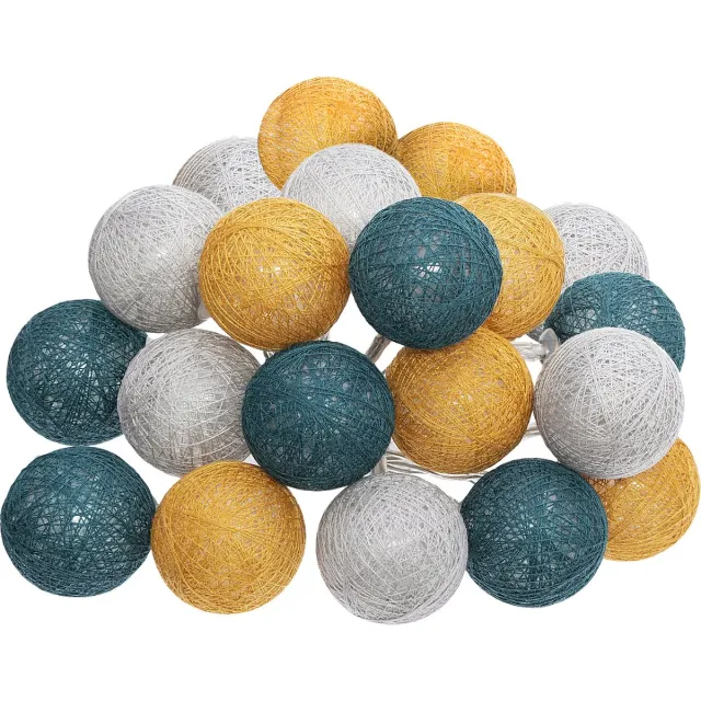 Atmosphera Lichtslinger - 20 verlichte balletjes/bollen 6 cm - multi kleuren mix - 435 cm
