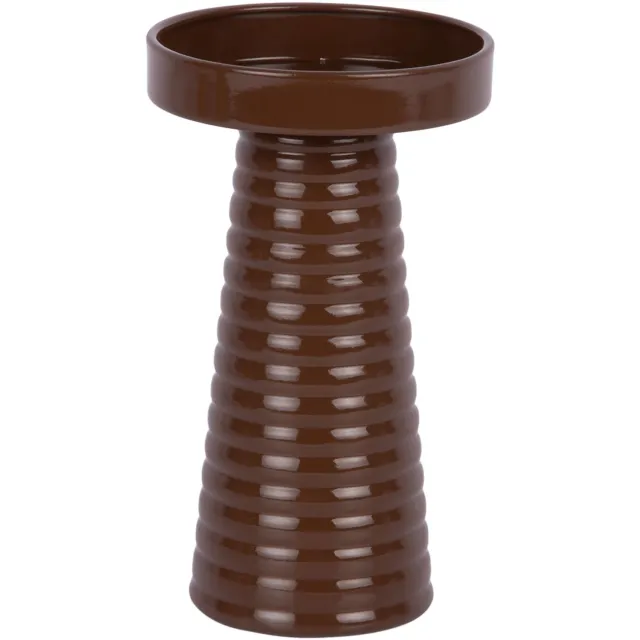 Present Time Kandelaar Catania Ribbed - Bruin - 11x11x19,5 cm