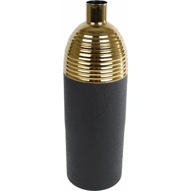 Home Sweet Home Vaas zwart goud Luuk L metaal 39 x 12,5 cm | 022125 | Home Sweet Home | Stoer & Sober Woonstijl