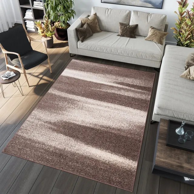 Tapiso Sari Vloerkleed Bruin Laagpolig Tapijt Karpet Maat- 300x400 Lichtbruin