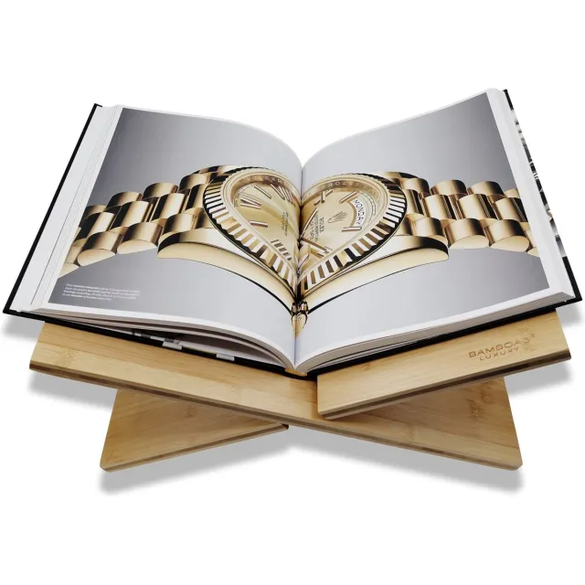 BAMBOAB Boekensteun - 41.5 x 22 x 30.5 cm - Boekenstandaard – Kookboekstandaard – Leesstandaard – Book holder – Tijdschriftenhouder – Tijdschriftenrek – Bamboe Naturel