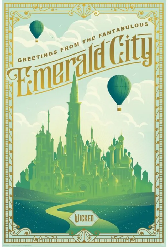 Wicked Emerald City Unisex Poster - meerkleurig - Standard multicolor