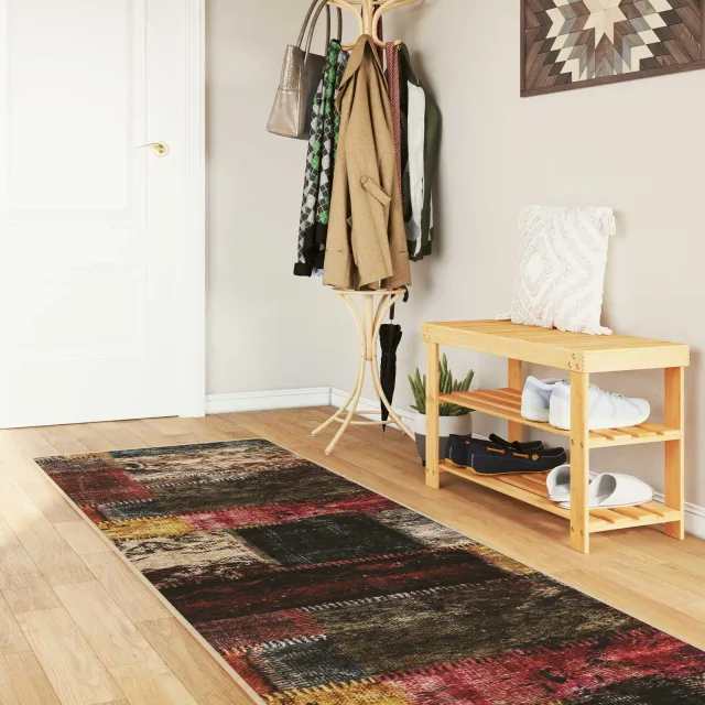 vidaXL Vloerkleedloper MARSA Meerkleurig 80 x 450 cm Polyester en PVC, foto 2