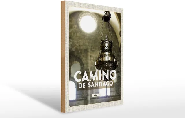Femer Holzschild Reise 30x40cm Camino de Santiago spain Spanien