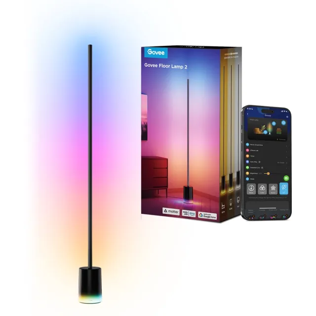 Govee slimme vloerlamp 152 cm Matter RGBICWW - sfeerverlichting Zwart