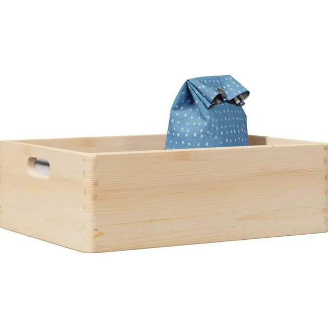 vidaXL Houten kist met handvatten 40x30x13 cm massief grenenhout Bruin