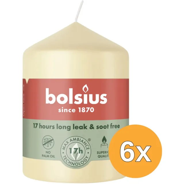 Bolsius 6x Bolsius Stompkaars 80/58 Beige (1 stuk)