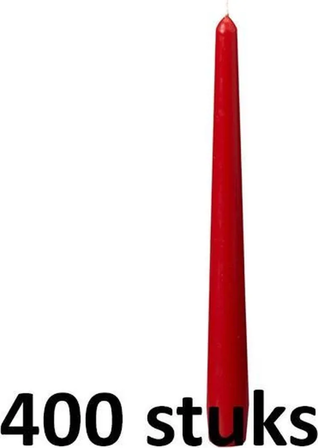 Smulders Deco 400 stuks dinerkaarsen rood 245/23 (7 uur)