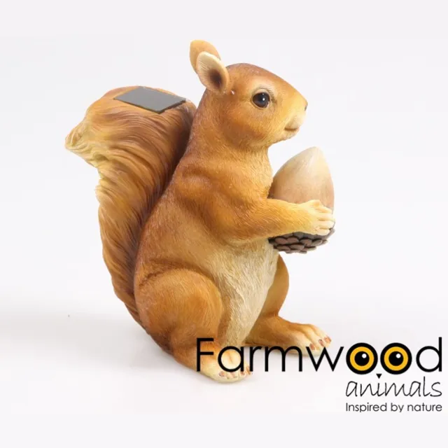 Farmwood Tuinbeeld Eekhoorn met eikel & LED | bruin | 16 x 9 x 17,5 cm Braun