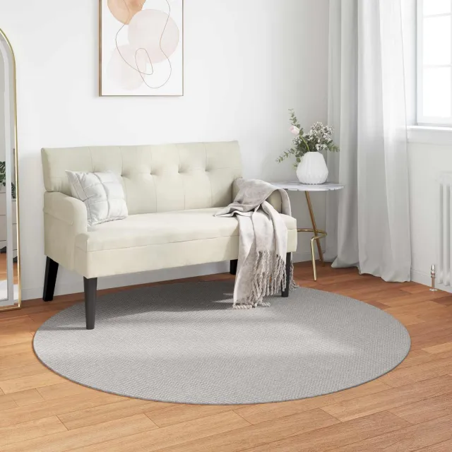 vidaXL Binnen kleed LUGO Crème en Grijs Ø 160 CM Polyester, foto 2