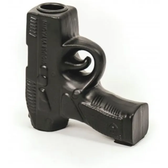 Housevitamin Gun/Pistool Kandelaar - Zwart - Keramiek - 12x12x4cm False