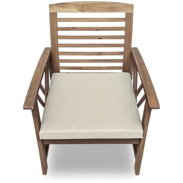 Famanu Waterdichte stoelkussens voor tuinzitkussens, met lussen en afneembare hoes, 50 x 50 x 5 cm, crèmekleurig, set van 2, comfortabel en praktisch