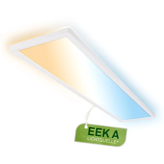 Briloner Tava A - LED Plafondlamp - Plafonniere met EEK A Lichtbron* - dimbaar met afstandsbediening - CCT plafonniere - 98cm - wit Wit (met CCT & EEK A)