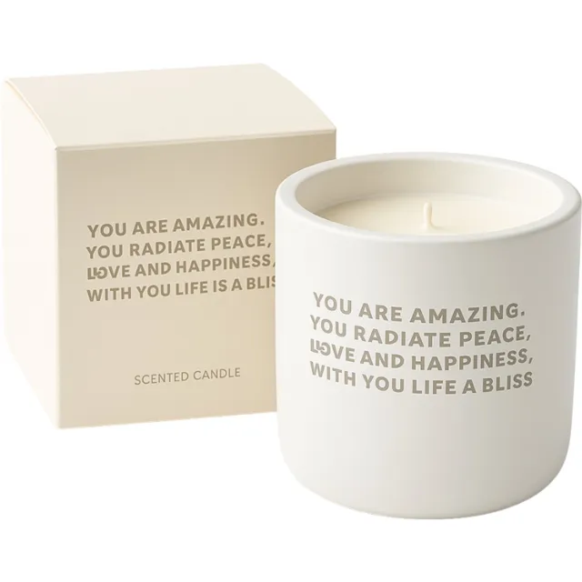 The Gift Label Geurkaars Cemented Candle Beige