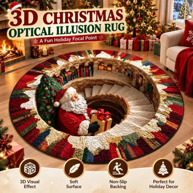 Aofixver Kerstkleden, kerstkleden met optische illusie (24 inch / ca. 61 cm) rood