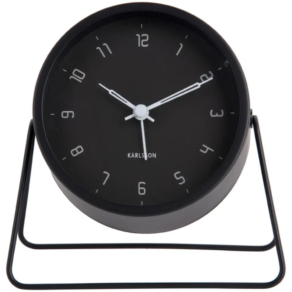 Karlsson Stark wekker, rond, metaal, 13 cm zwart, foto 2